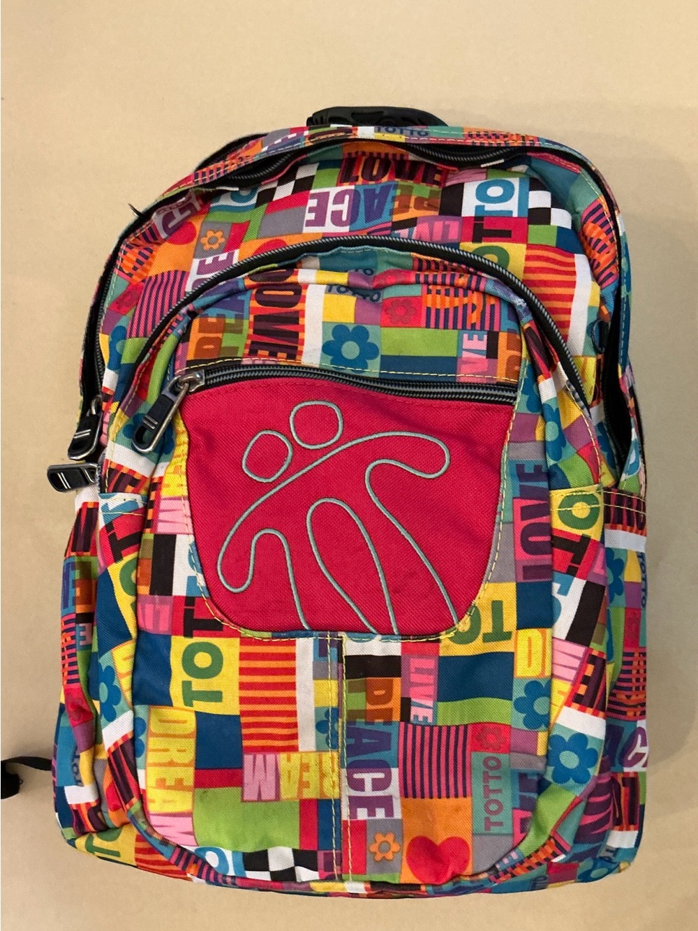 TOTTO Kids Multicolor Pattern Backpack like new